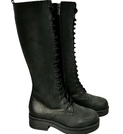 Scarpe di Maremma Anfibio Alto Artigianale Nero*Donna Stivali