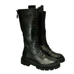 Scarpe di Maremma Anfibio Alto Artigianale Nero*Donna Stivali
