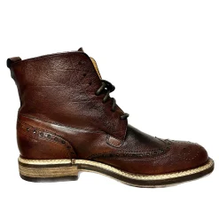 Scarpe di Maremma Anfibio Artigianale In Bufalo Tuffato Marrone*Uomo Stivaletti