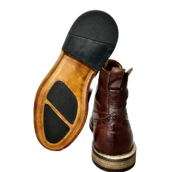 Scarpe di Maremma Anfibio Artigianale In Bufalo Tuffato Marrone*Uomo Stivaletti