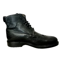 Scarpe di Maremma Anfibio Artigianale In Bufalo Tuffato Nero*Uomo Stivaletti