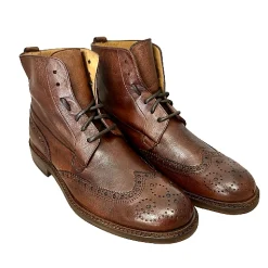 Scarpe di Maremma Anfibio Artigianale In Bufalo Tuffato Marrone*Uomo Stivaletti