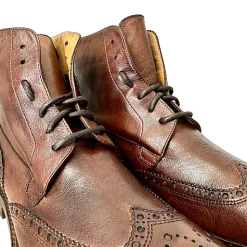 Scarpe di Maremma Anfibio Artigianale In Bufalo Tuffato Marrone*Uomo Stivaletti