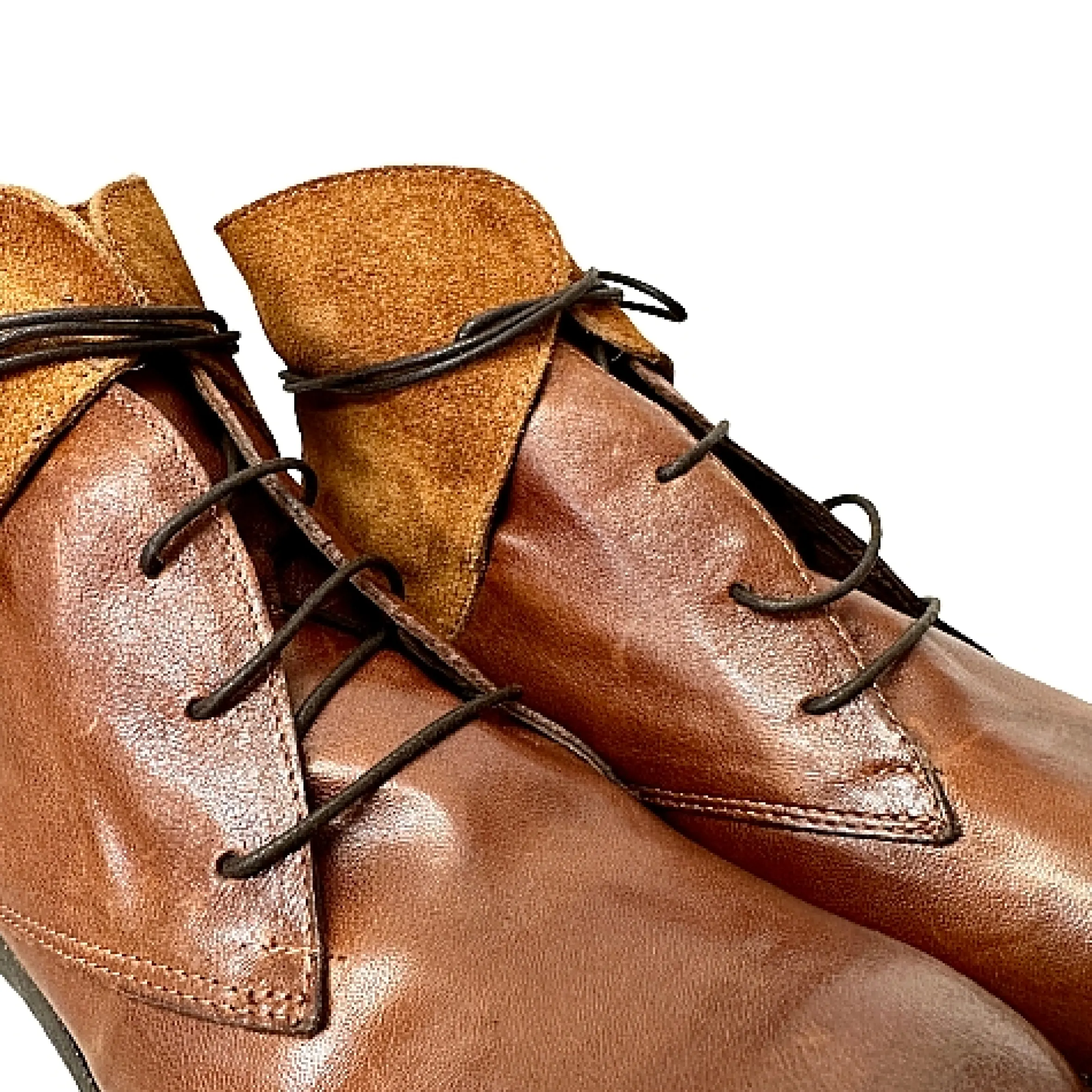 Scarpe di Maremma Anfibio Artigianale In Pelle Tuffata Cuoio Camarri 1916*Donna Stivali