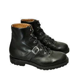 Scarpe di Maremma Anfibio Artigianale Nero Con Fibbia*Uomo Stivaletti