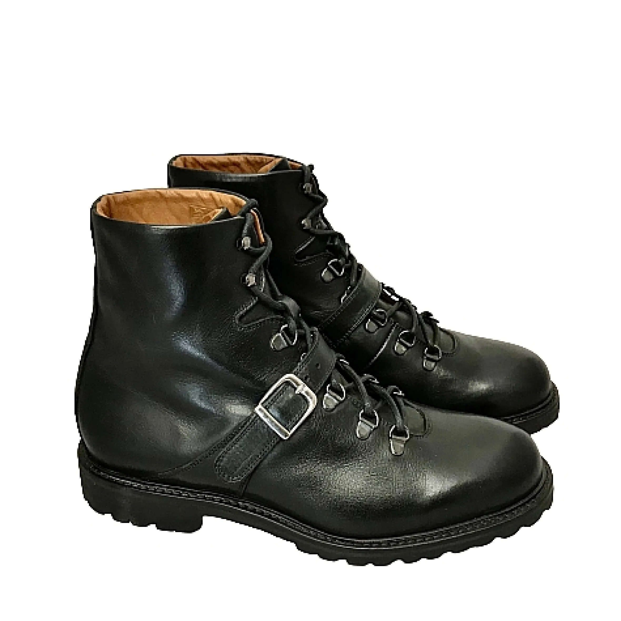 Scarpe di Maremma Anfibio Artigianale Nero Con Fibbia*Uomo Stivaletti