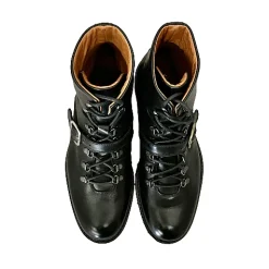 Scarpe di Maremma Anfibio Artigianale Nero Con Fibbia*Uomo Stivaletti
