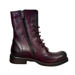 Scarpe di Maremma Anfibio In Pelle Tuffata Bordeaux Cucito Blake*Donna Stivali