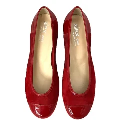 Scarpe di Maremma Ballerina Artigianale In Camoscio E Vernice Rossa*Donna Ballerine