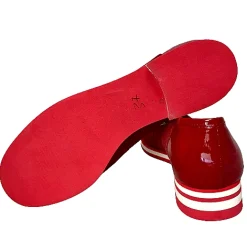 Scarpe di Maremma Ballerina Artigianale In Camoscio E Vernice Rossa*Donna Ballerine