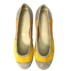 Scarpe di Maremma Ballerina Artigianale In Camoscio Multi Gialla*Donna Ballerine