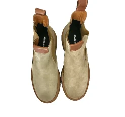 Scarpe di Maremma Beatles Artigianale Basso In Camoscio Tortora*Donna Tronchetti
