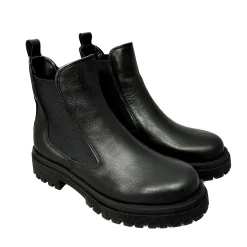 Scarpe di Maremma Beatles Artigianale In Pelle Nera Basso*Donna Tronchetti