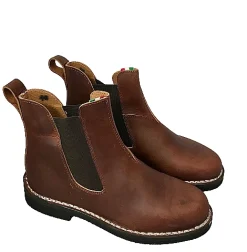 Scarpe di Maremma Beatles Artigianale Marrone In Pelle Ingrassata*Uomo Stivaletti