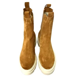 Scarpe di Maremma Beatles In Camoscio Cuoio Fondo Panna*Donna Tronchetti