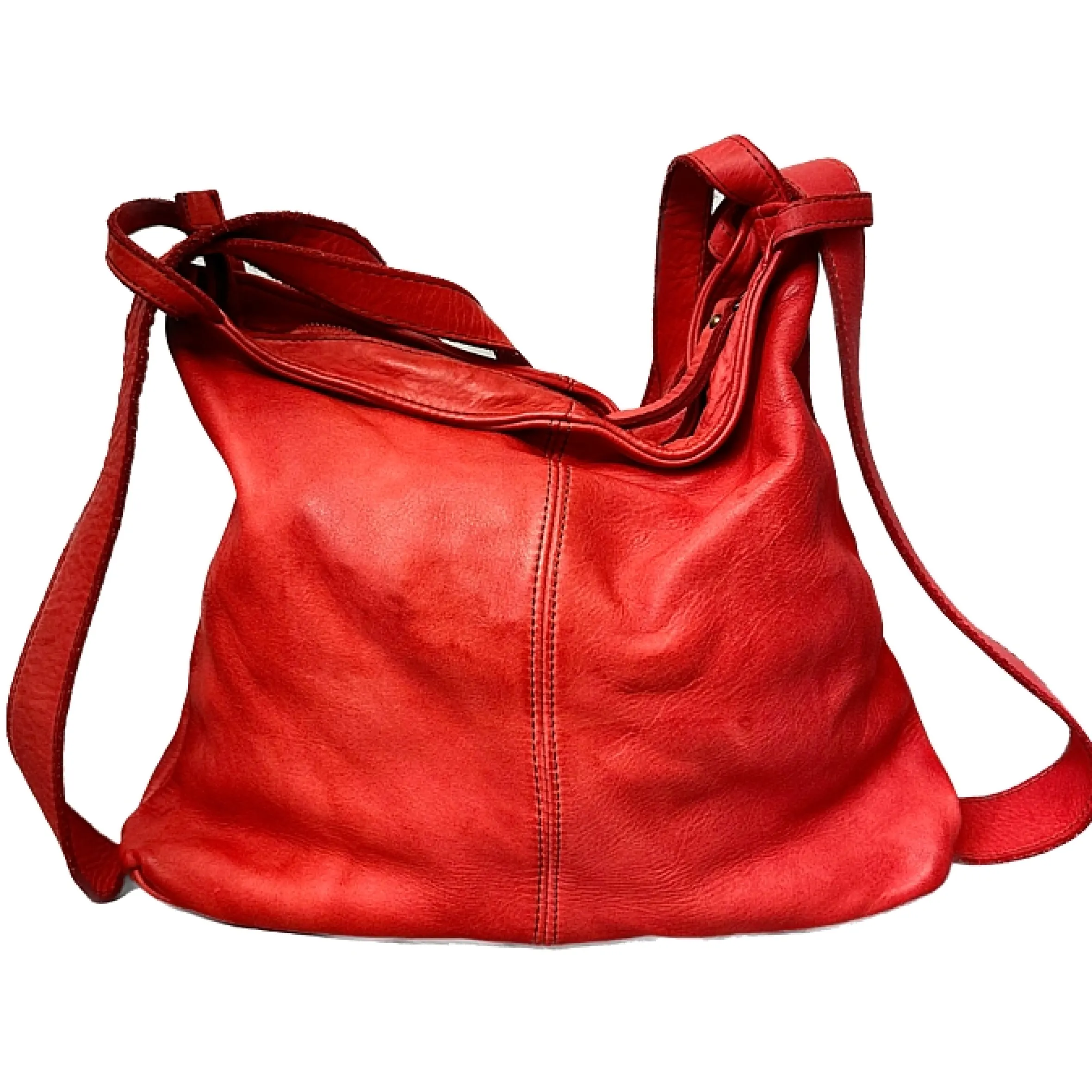 Scarpe di Maremma Borsa / Zaino Artigianale In Pelle Lavata Liscia*Donna Borse Morbide
