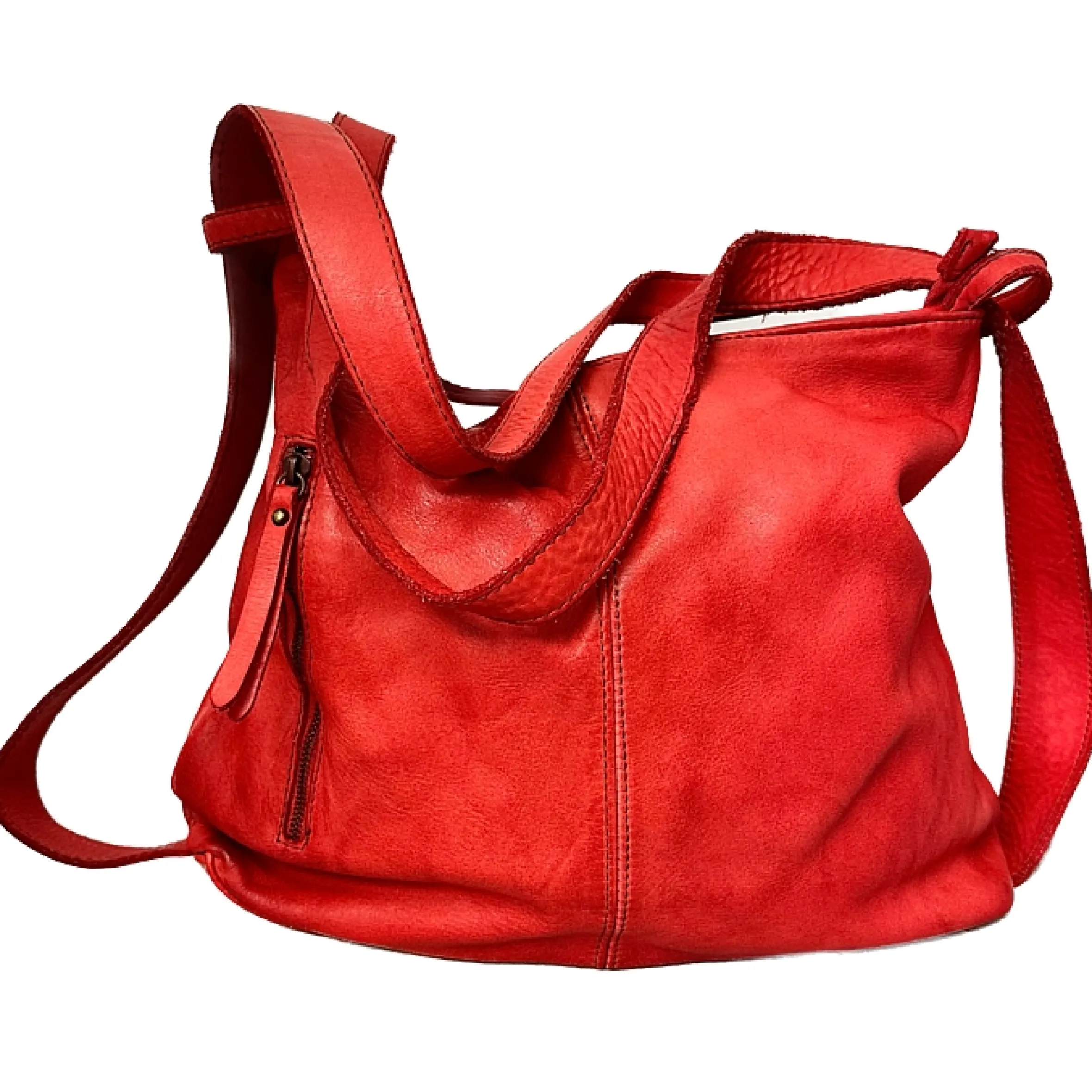 Scarpe di Maremma Borsa / Zaino Artigianale In Pelle Lavata Liscia*Donna Borse Morbide
