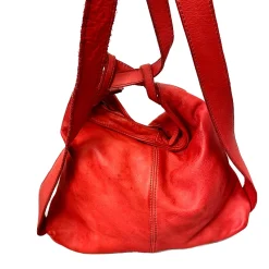 Scarpe di Maremma Borsa / Zaino Artigianale In Pelle Lavata Liscia*Donna Borse Morbide