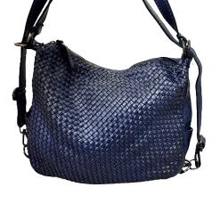 Scarpe di Maremma Borsa / Zaino Lavato Artigianale In Pelle Intrecciata*Donna Borse Morbide