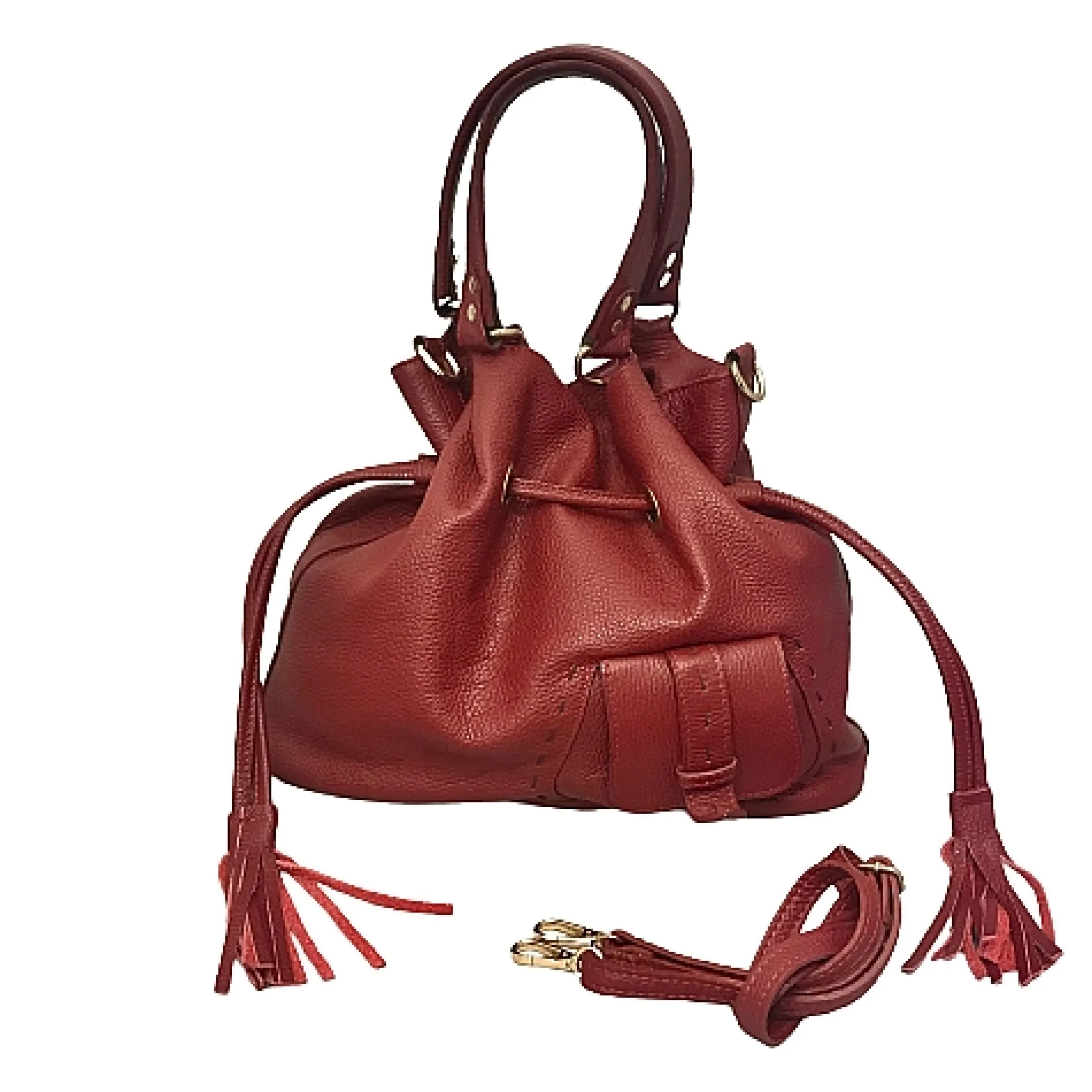 Scarpe di Maremma Borsa A Secchiello Bordeaux*Donna Borse Morbide