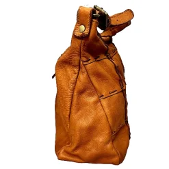 Scarpe di Maremma Borsa Artigianale In Pelle Effetto Trapuntato Cucito*Donna Borse Morbide