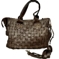 Scarpe di Maremma Borsa Artigianale In Pelle Lavata Con Intreccio Grande*Donna Borse Morbide
