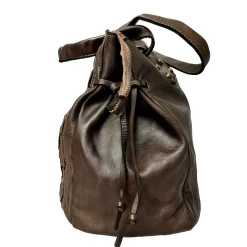 Scarpe di Maremma Borsa Artigianale In Pelle Lavata Con Intreccio Grande*Donna Borse Morbide