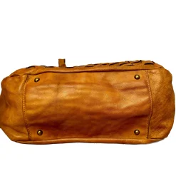 Scarpe di Maremma Borsa Artigianale In Pelle Lavata Con Intreccio Grande*Donna Borse Morbide
