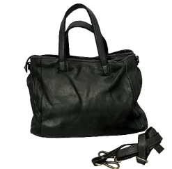 Scarpe di Maremma Borsa Artigianale In Pelle Lavata Con 3 Scomparti*Donna Borse Morbide