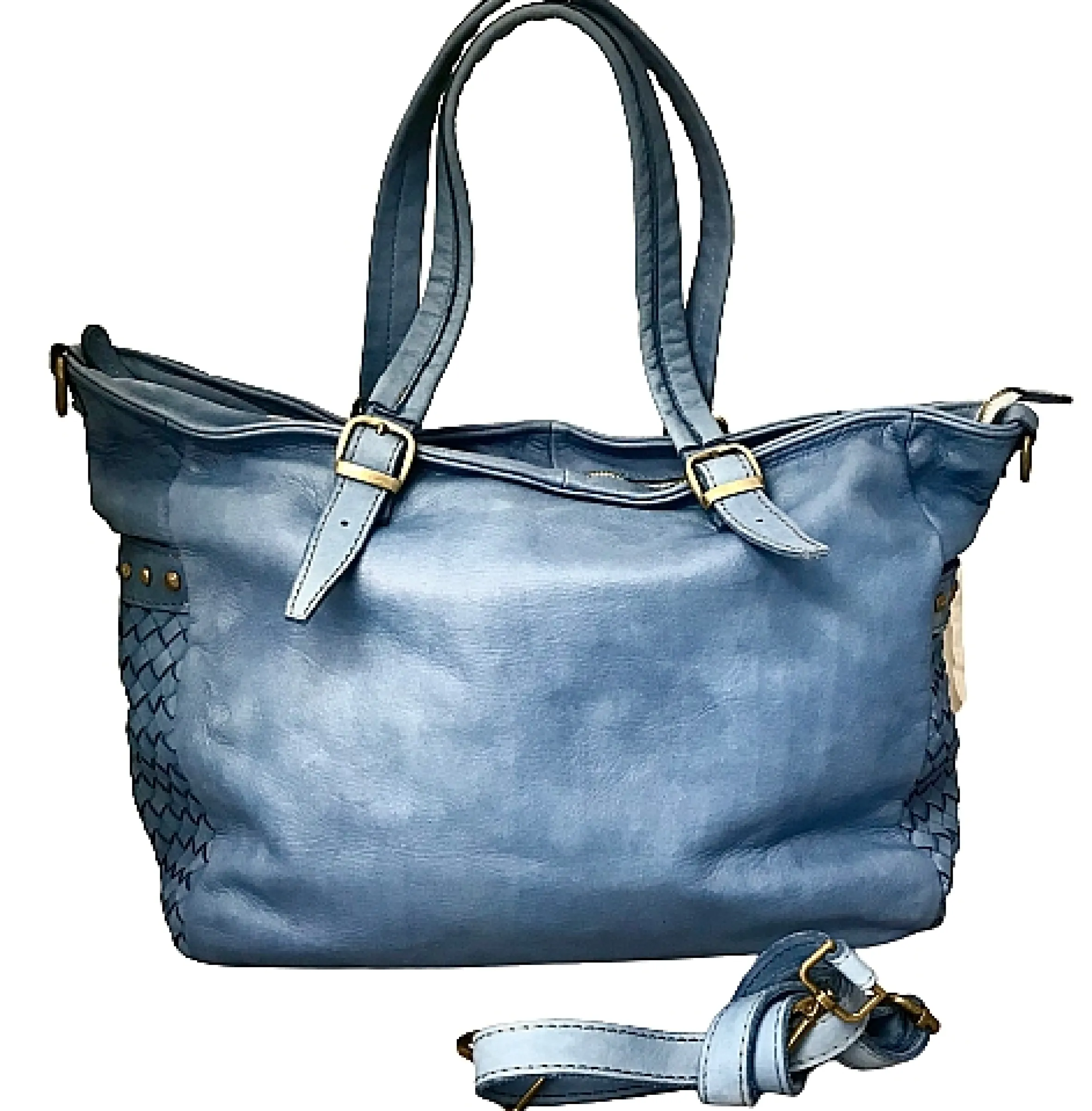 Scarpe di Maremma Borsa Artigianale In Pelle Intrecciata Con Borchiette*Donna Borse Morbide