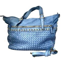 Scarpe di Maremma Borsa Artigianale In Pelle Intrecciata Con Borchiette*Donna Borse Morbide
