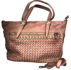 Scarpe di Maremma Borsa Artigianale In Pelle Intrecciata Con Borchiette*Donna Borse Morbide