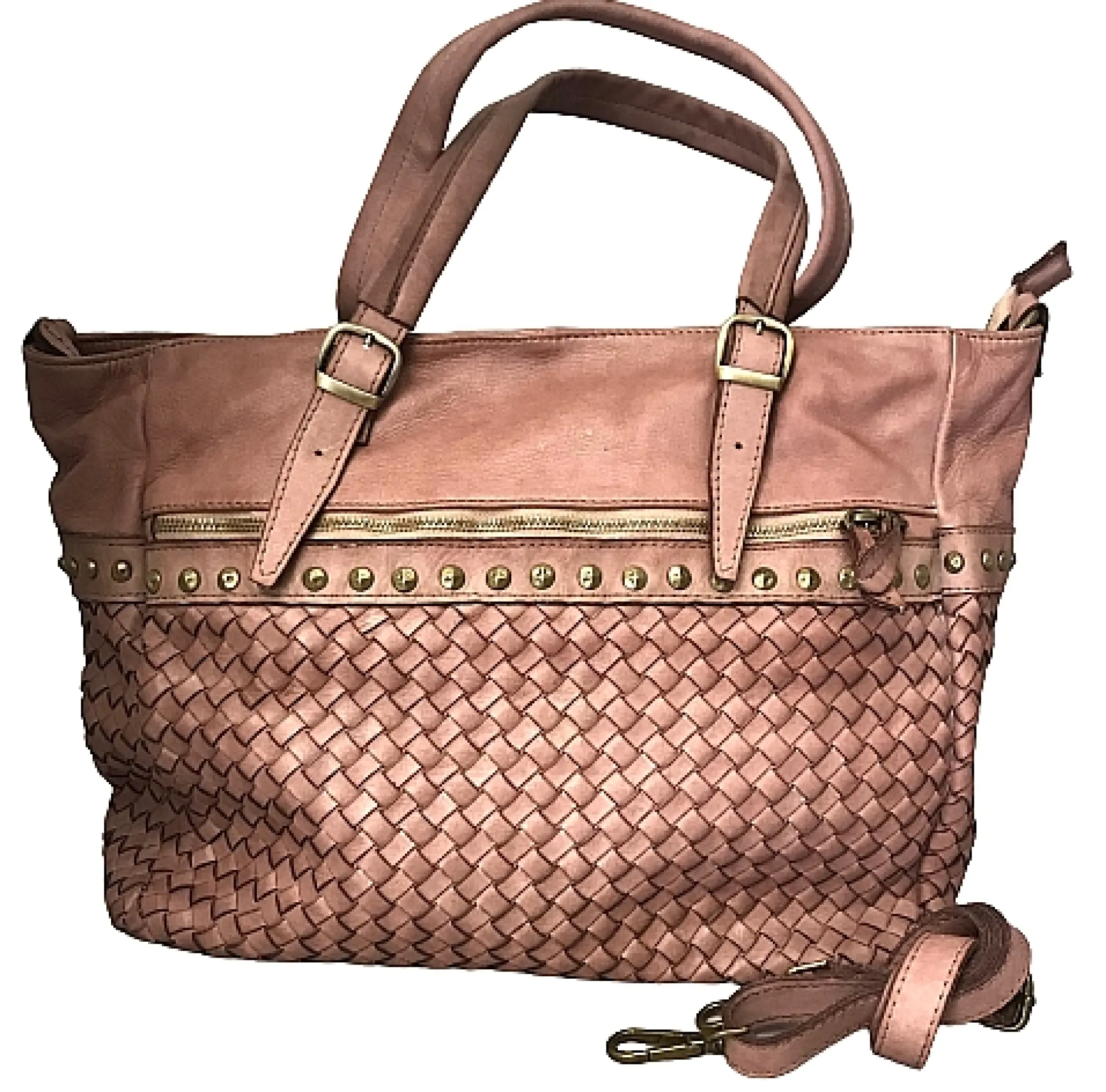 Scarpe di Maremma Borsa Artigianale In Pelle Intrecciata Con Borchiette*Donna Borse Morbide