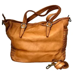 Scarpe di Maremma Borsa Artigianale In Pelle Intrecciata Con Borchiette*Donna Borse Morbide