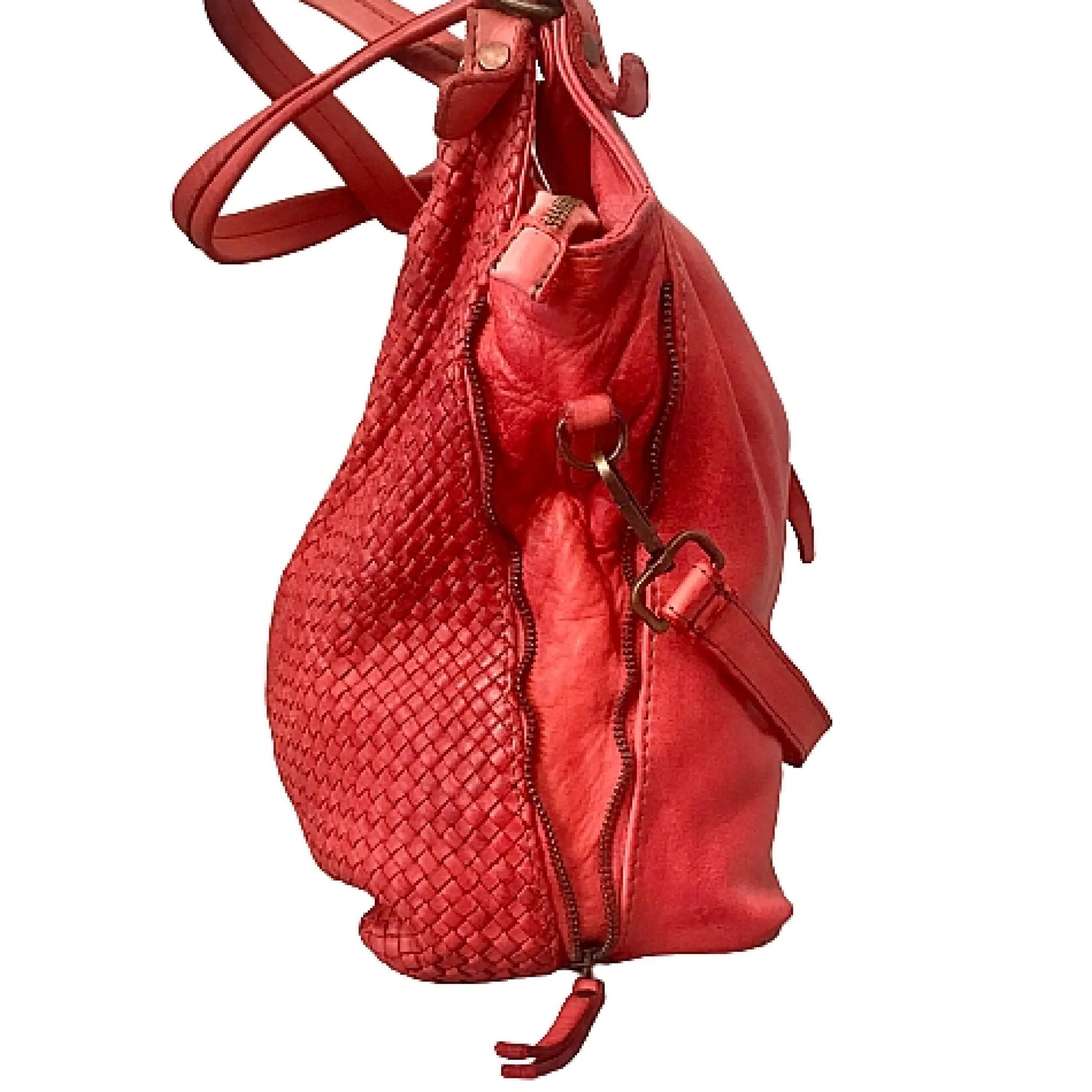 Scarpe di Maremma Borsa Artigianale Intrecciata Rossa*Donna Borse Morbide