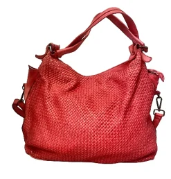 Scarpe di Maremma Borsa Artigianale Intrecciata Rossa*Donna Borse Morbide