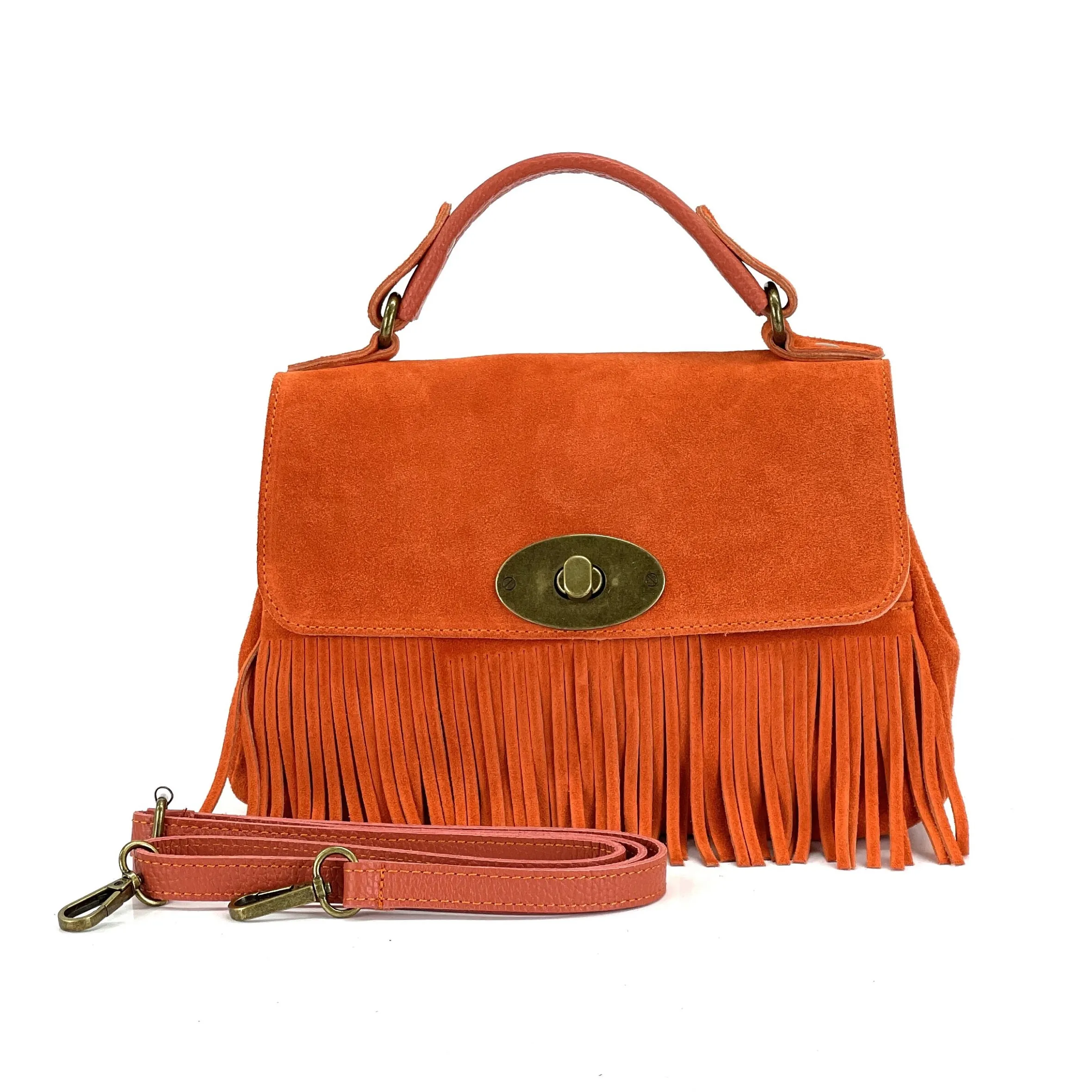 Scarpe di Maremma Borsa Con Frange E Tracolla In Camoscio*Donna Borse Morbide