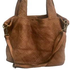 Scarpe di Maremma Borsa Intrecciata Color Cuoio Al Naturale*Donna Borse Morbide