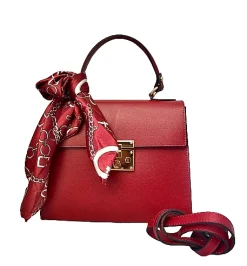 Scarpe di Maremma Borsa Rigida Rossa Con Foulard*Donna Borse Rigide