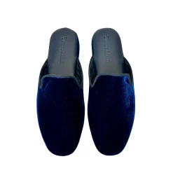 Scarpe di Maremma Ciabatta / Scendiletto In Velluto Blu Con Iniziali Personalizzate*Uomo Ciabatte & Pantofole