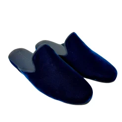 Scarpe di Maremma Ciabatta / Scendiletto In Velluto Blu Con Iniziali Personalizzate*Uomo Ciabatte & Pantofole