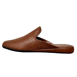 Scarpe di Maremma Ciabatta / Scendiletto In Pelle Intrecciata Cuoio*Uomo Ciabatte & Pantofole
