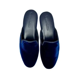 Scarpe di Maremma Ciabatta / Scendiletto In Pelle Velluto Blu*Donna Ciabatte & Pantofole