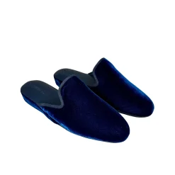 Scarpe di Maremma Ciabatta / Scendiletto In Pelle Velluto Blu*Donna Ciabatte & Pantofole