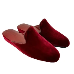 Scarpe di Maremma Ciabatta / Scendiletto In Pelle Velluto Bordeaux*Donna Ciabatte & Pantofole