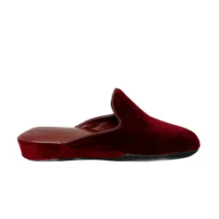 Scarpe di Maremma Ciabatta / Scendiletto In Pelle Velluto Bordeaux*Donna Ciabatte & Pantofole