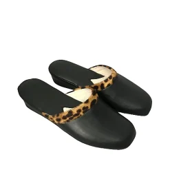 Scarpe di Maremma Ciabatta / Scendiletto In Pelle Nera*Donna Ciabatte & Pantofole
