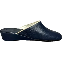 Scarpe di Maremma Ciabatta / Scendiletto In Pelle Blu*Donna Ciabatte & Pantofole