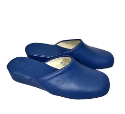 Scarpe di Maremma Ciabatta / Scendiletto In Pelle Bluette*Donna Ciabatte & Pantofole
