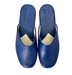 Scarpe di Maremma Ciabatta / Scendiletto In Pelle Bluette*Donna Ciabatte & Pantofole